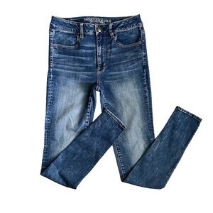 American Eagle Mid Wash High Rise Jegging Size 6 Long Super Stretch